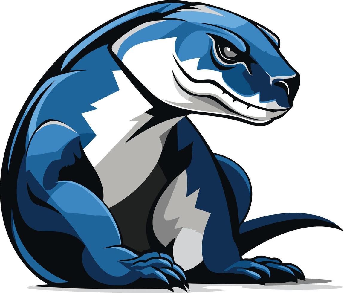 Blue Lizard Mascot Illustration vector
