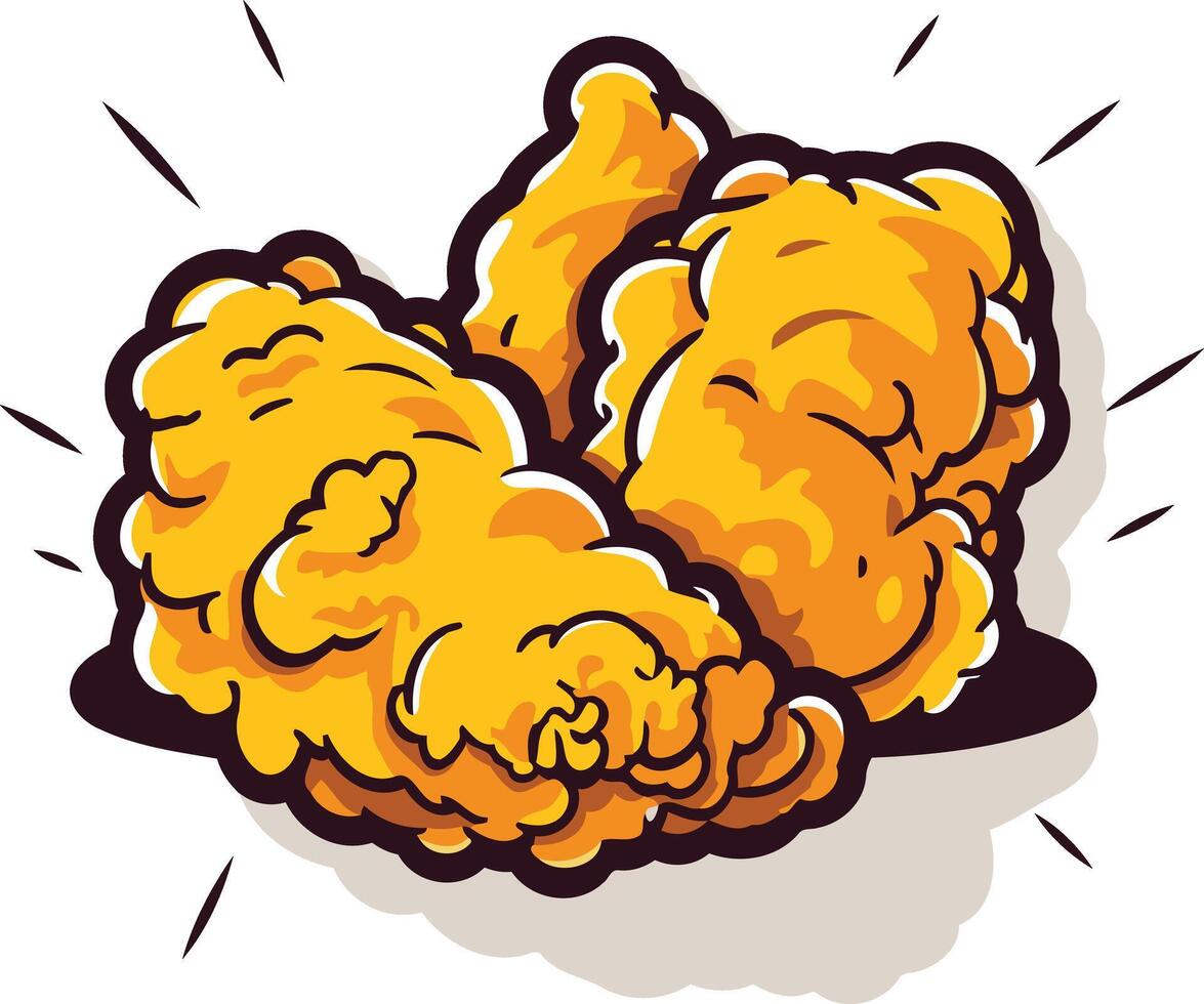 Crispy Fried Chicken Wings Illustration vector