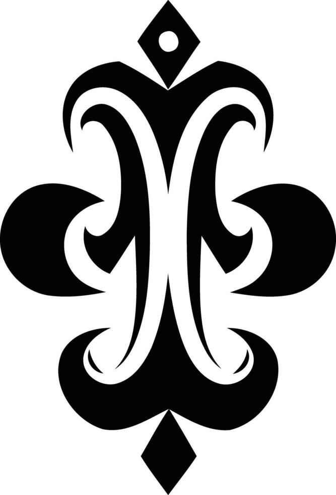 A bold and intricate black and white tribal design, perfect for adding a touch of tribal art to your projects vector