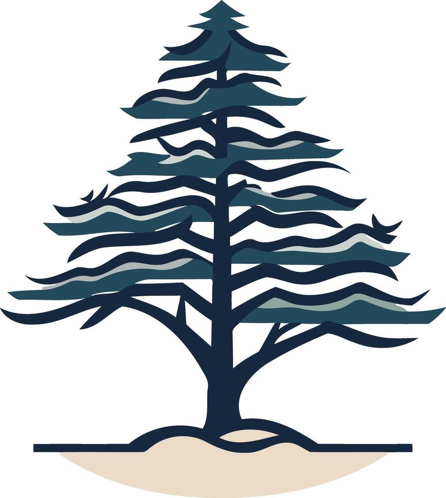 Stylized Cedar Tree Illustration vector
