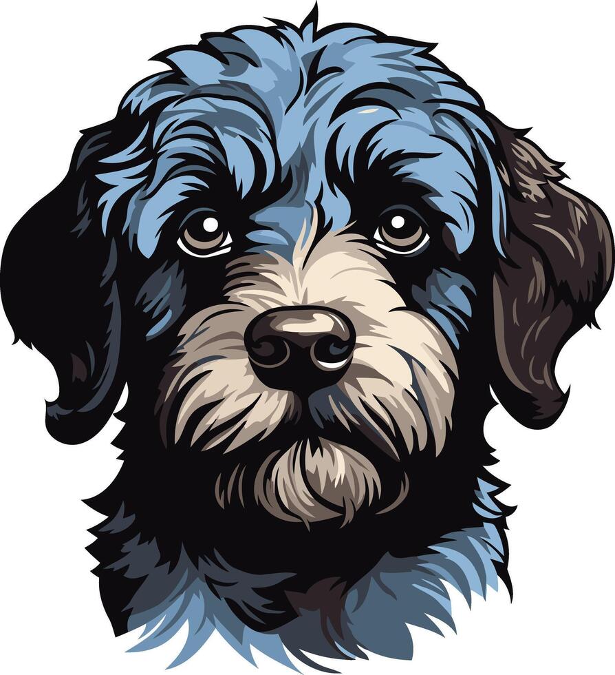 Close up Portrait of a Blue Haired Dog vector