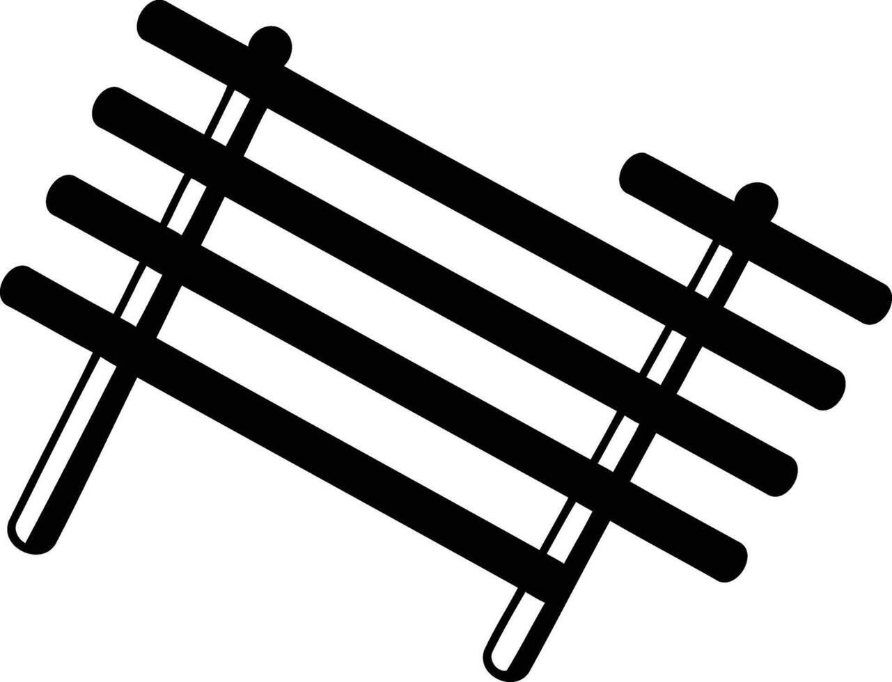 Simple black and white illustration of a fence vector