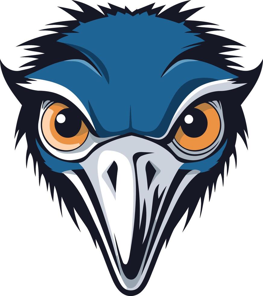 Close up Portrait of an Ostrich's Head vector