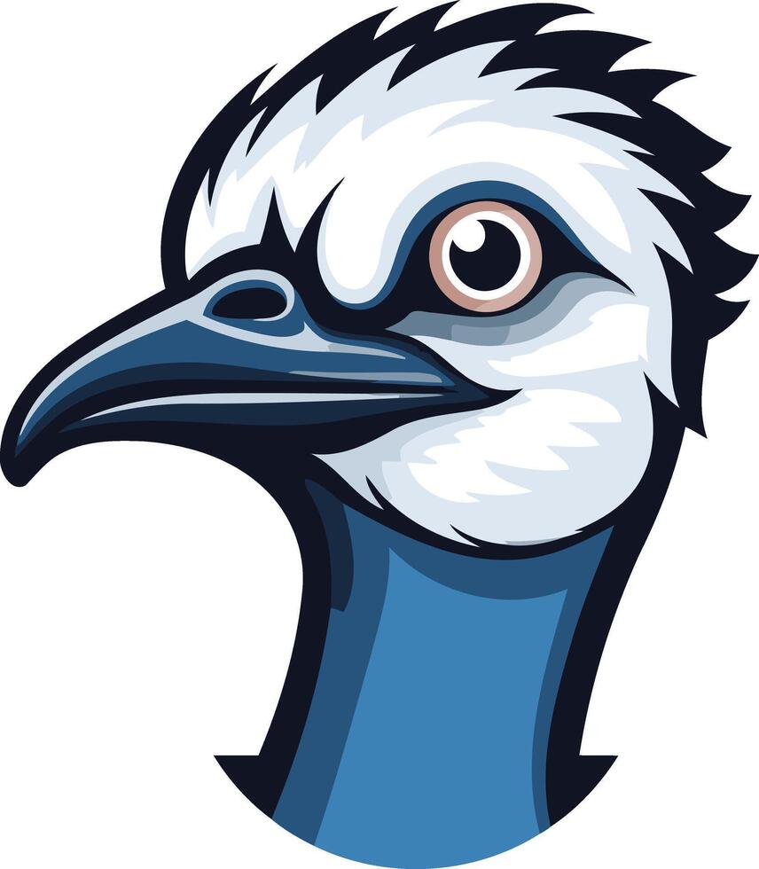 Close up Portrait of an Emu Head vector