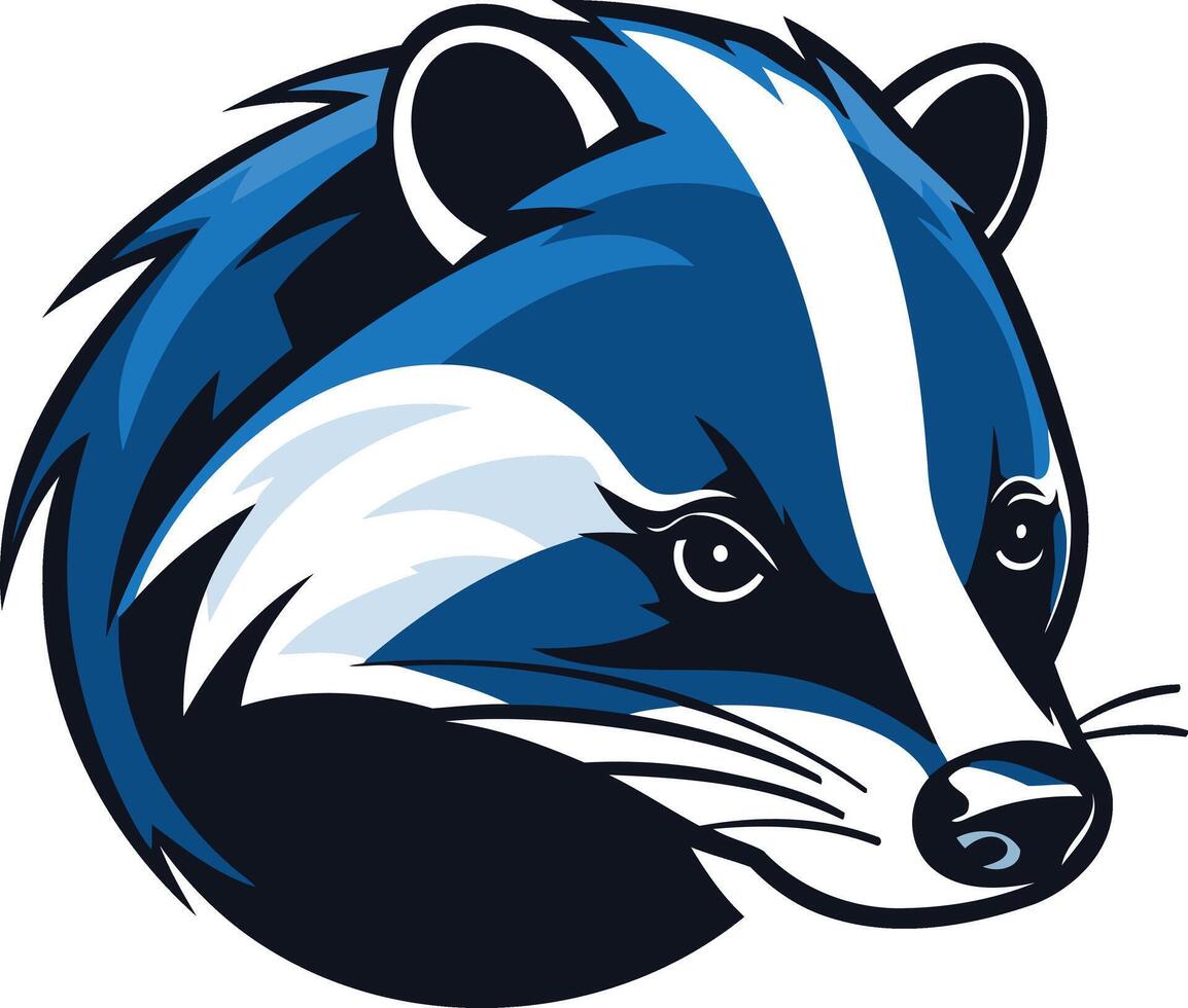 Blue Badger Mascot Head Illustration vector