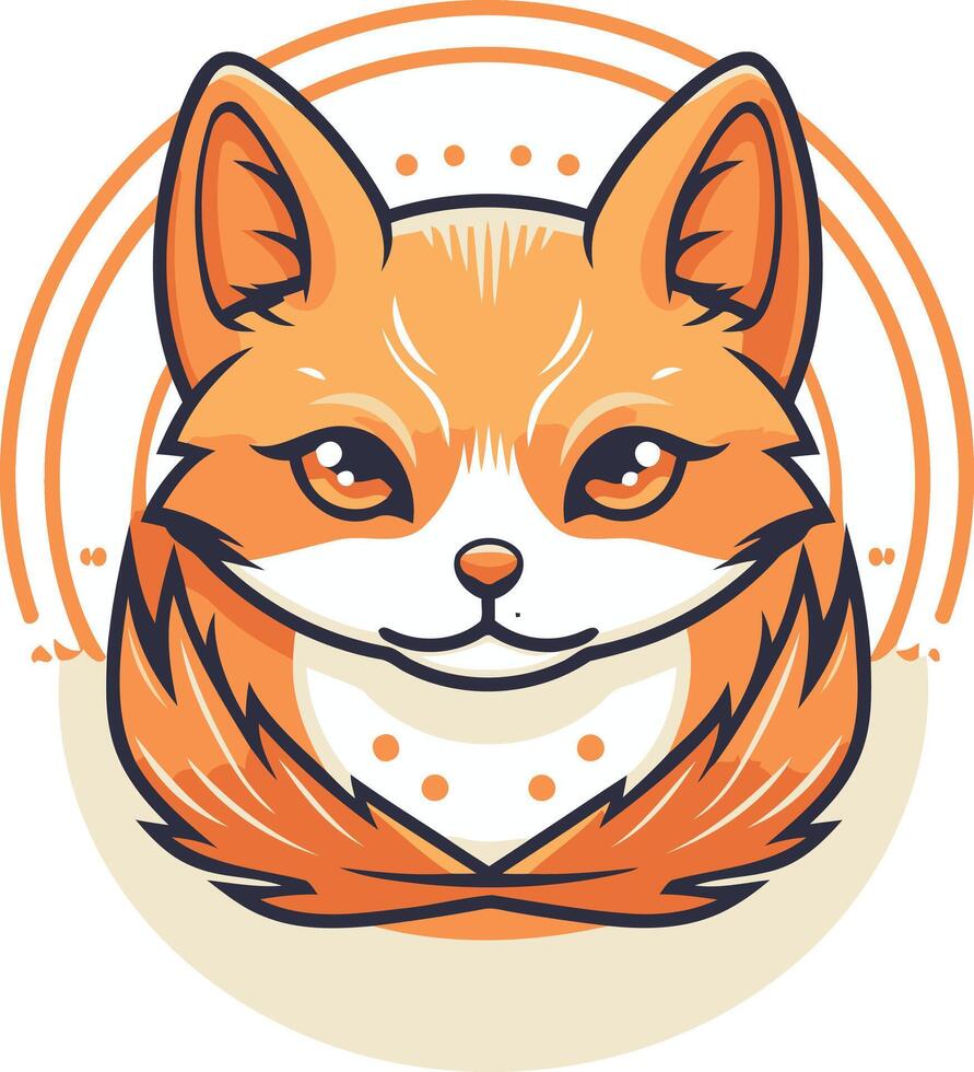 Cute Cartoon Fox with Big Eyes vector