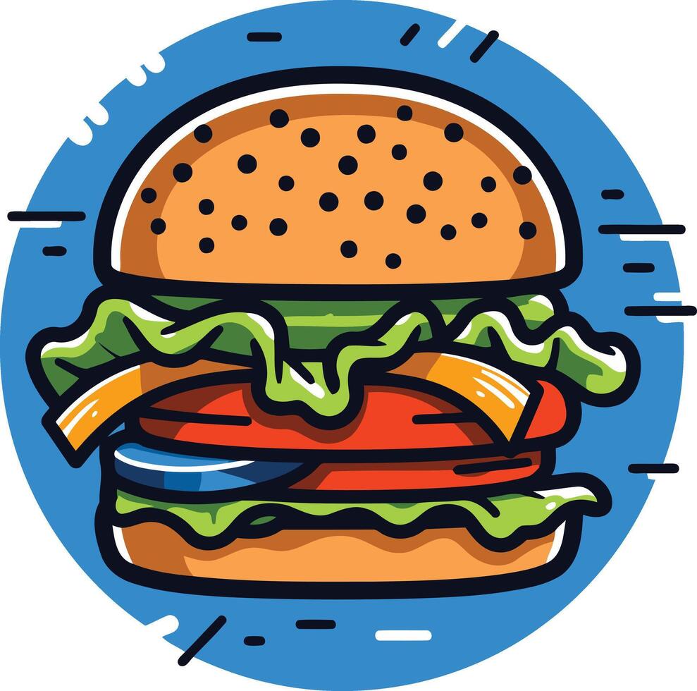 Cartoon Illustration of a Delicious Burger vector