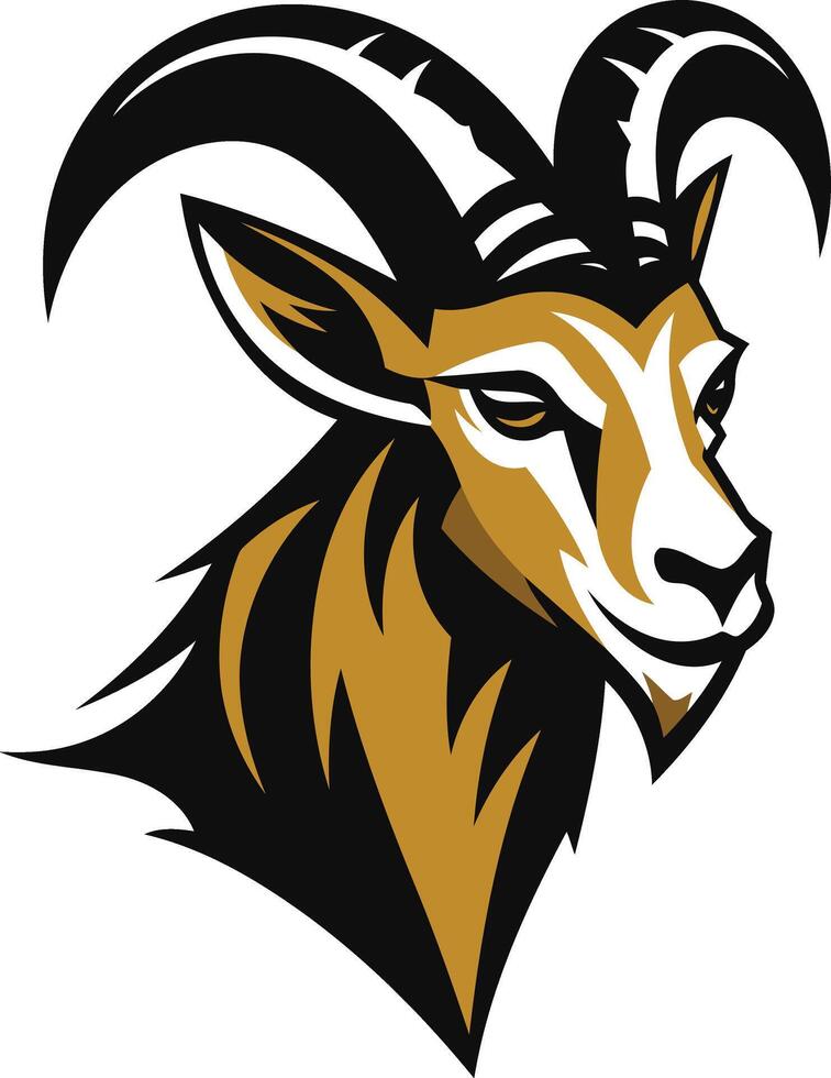 Majestic Mountain Goat Head vector