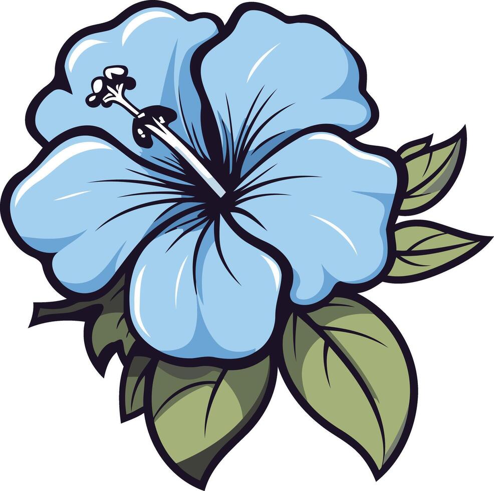 Blue Hibiscus Flower Illustration vector