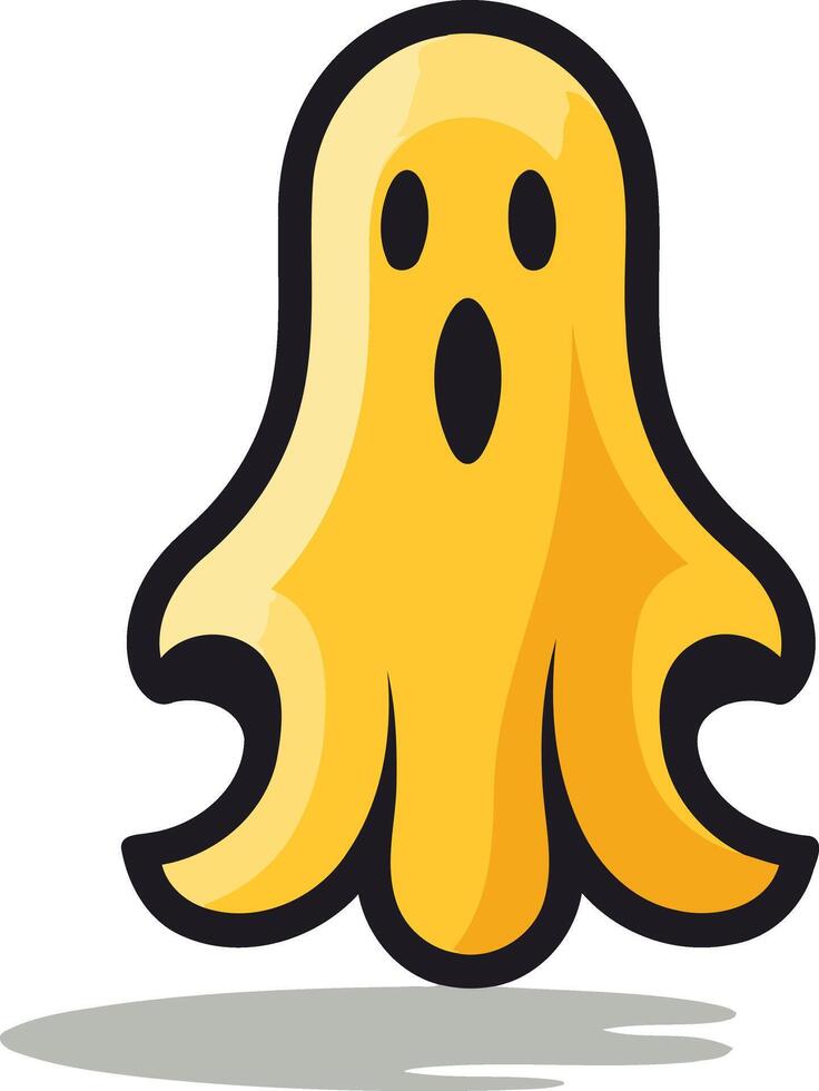 Yellow Ghost Cartoon Character vector