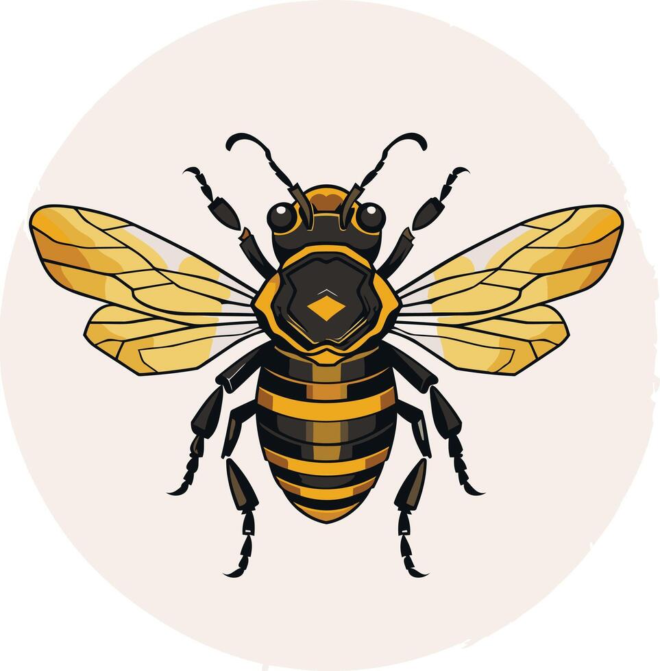 Geometric Honey Bee Illustration vector