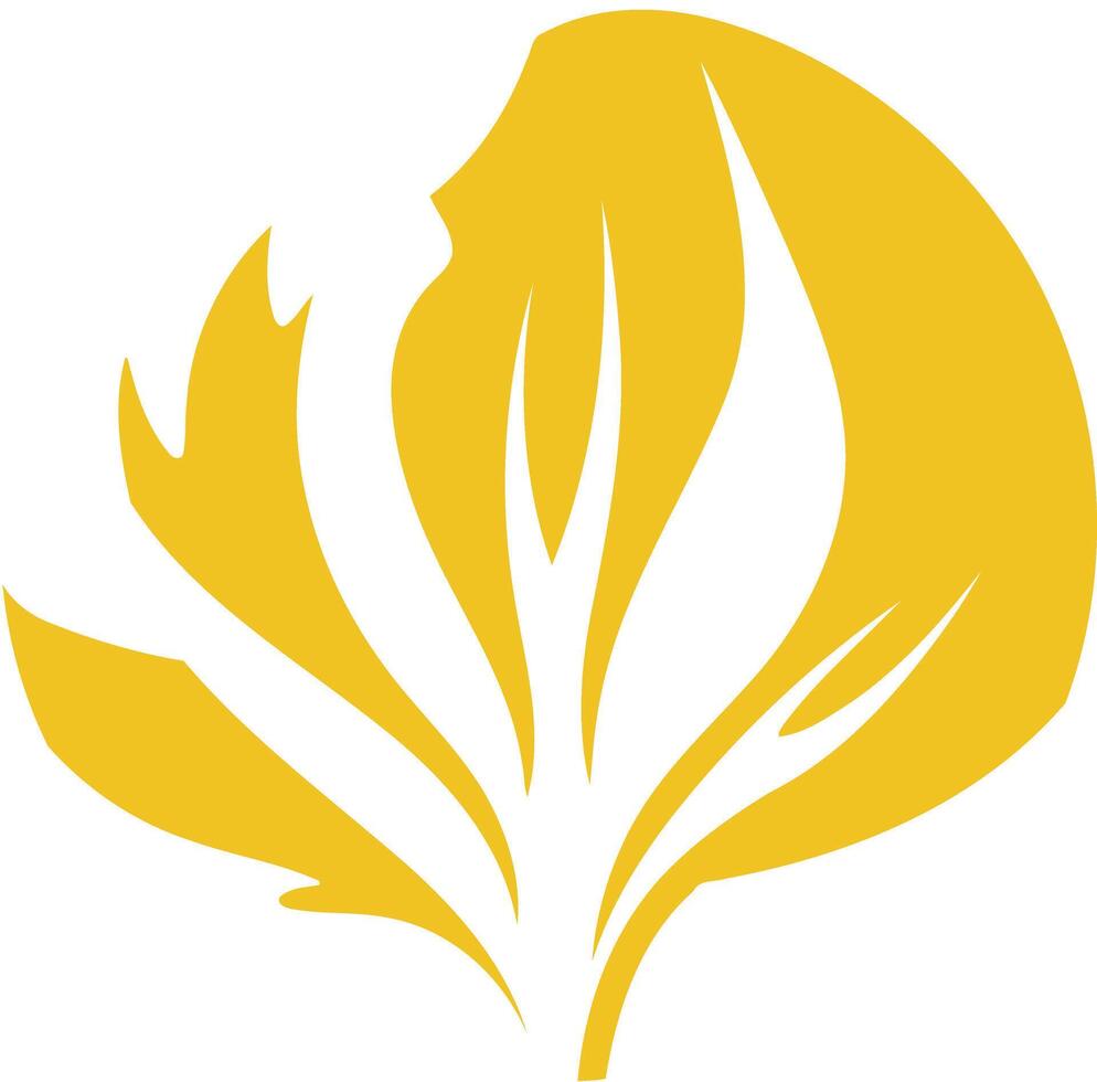 Stylized Yellow Leaf Design vector