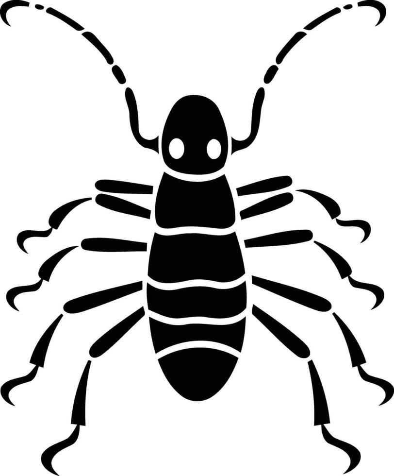 A simple, bold illustration of a beetle vector