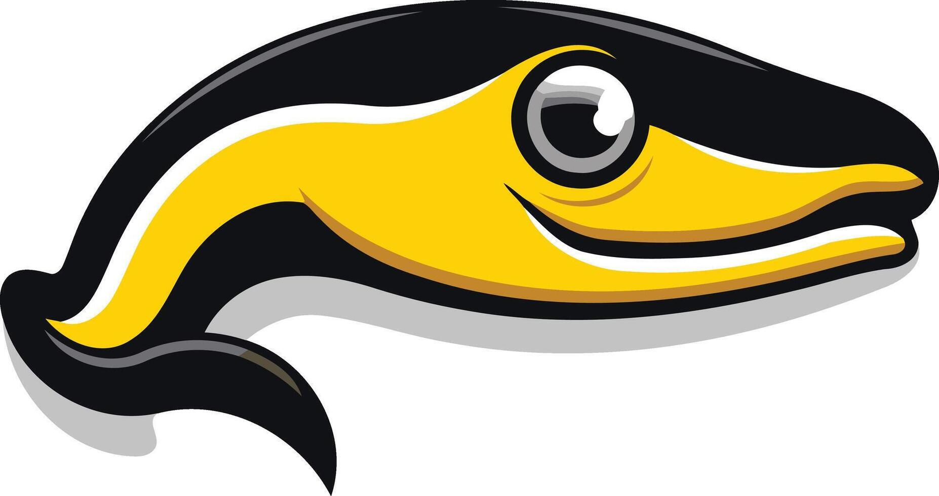 Cartoon Illustration of a Yellow and Black Fish vector