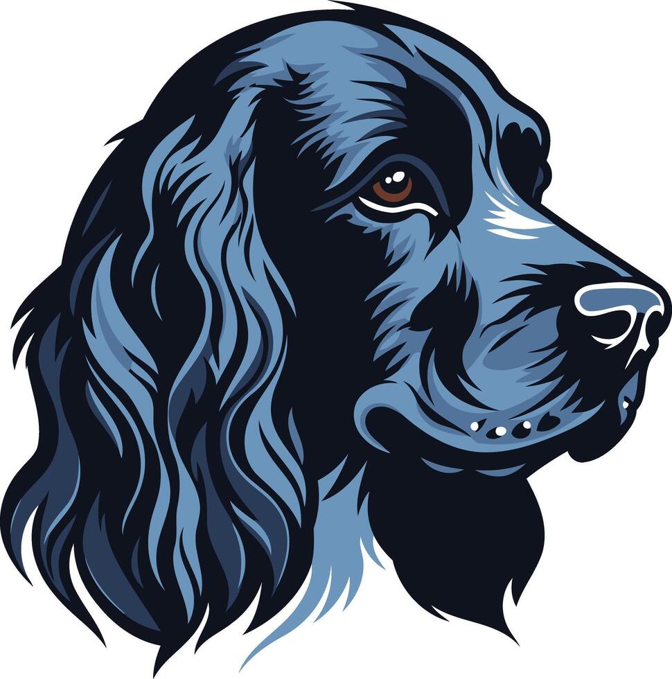Portrait of a Black and White Dog vector