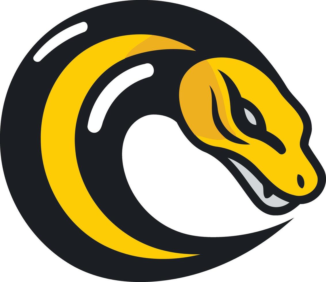 Yellow Snake Logo with Black Outline vector