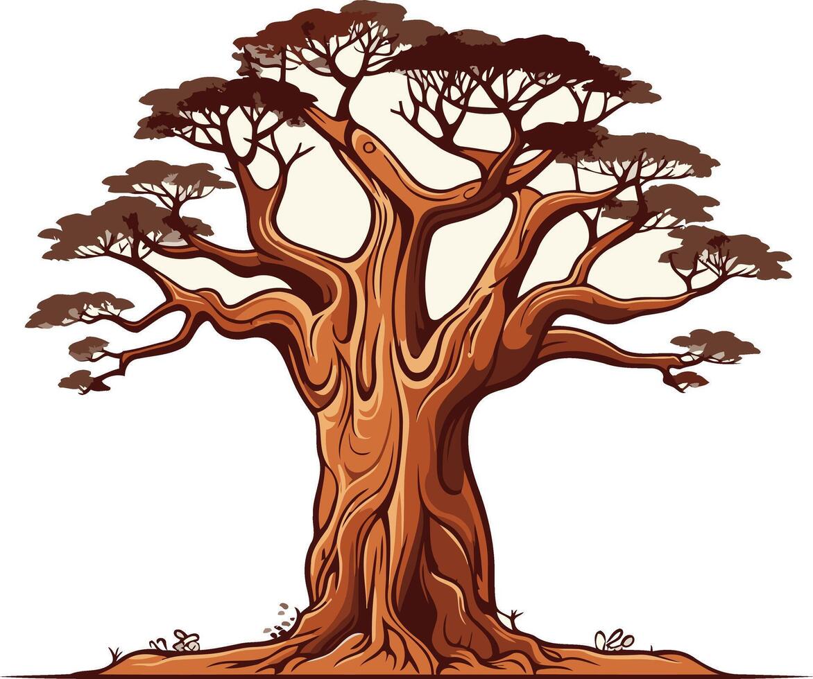 Majestic Baobab Tree Illustration vector