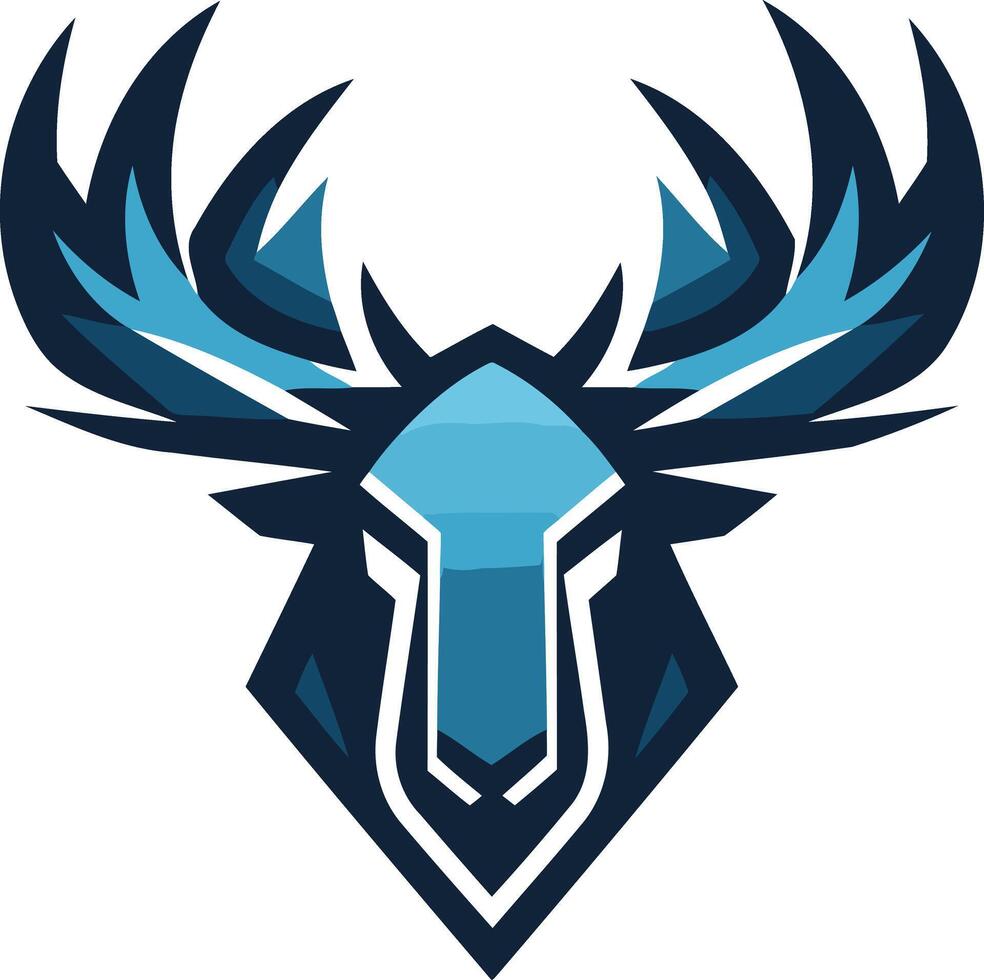 Abstract Blue Moose Head Logo vector