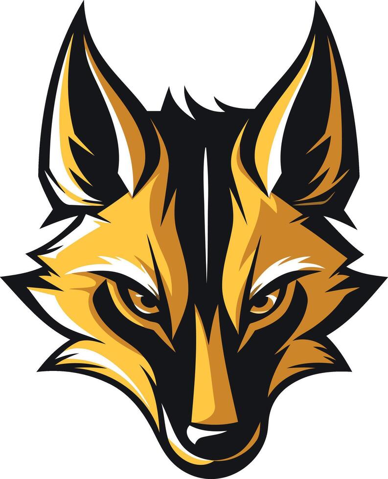Fierce Golden Fox Mascot Head vector