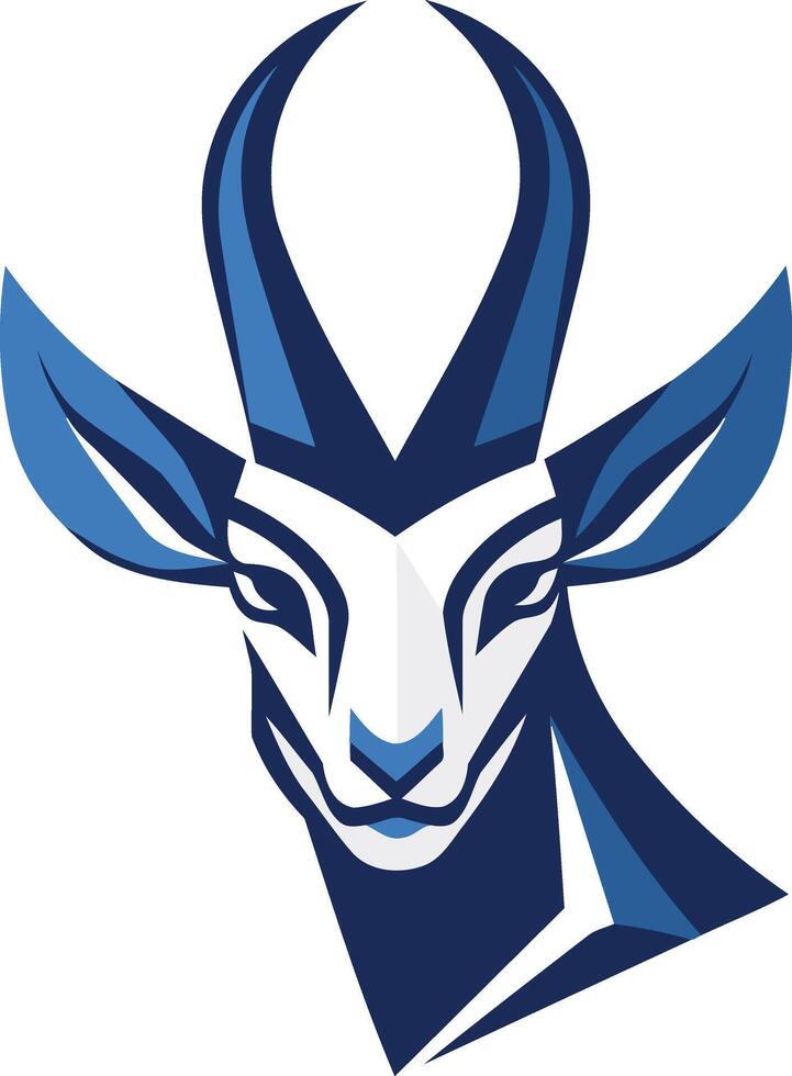 Blue and White Antelope Head Illustration vector