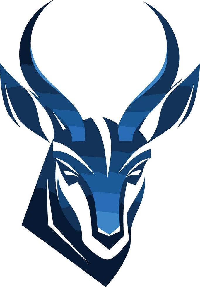 Blue Antelope Head Logo Design vector