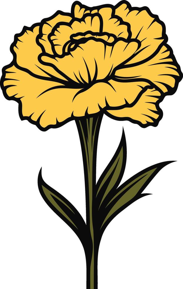 A Single Yellow Carnation vector