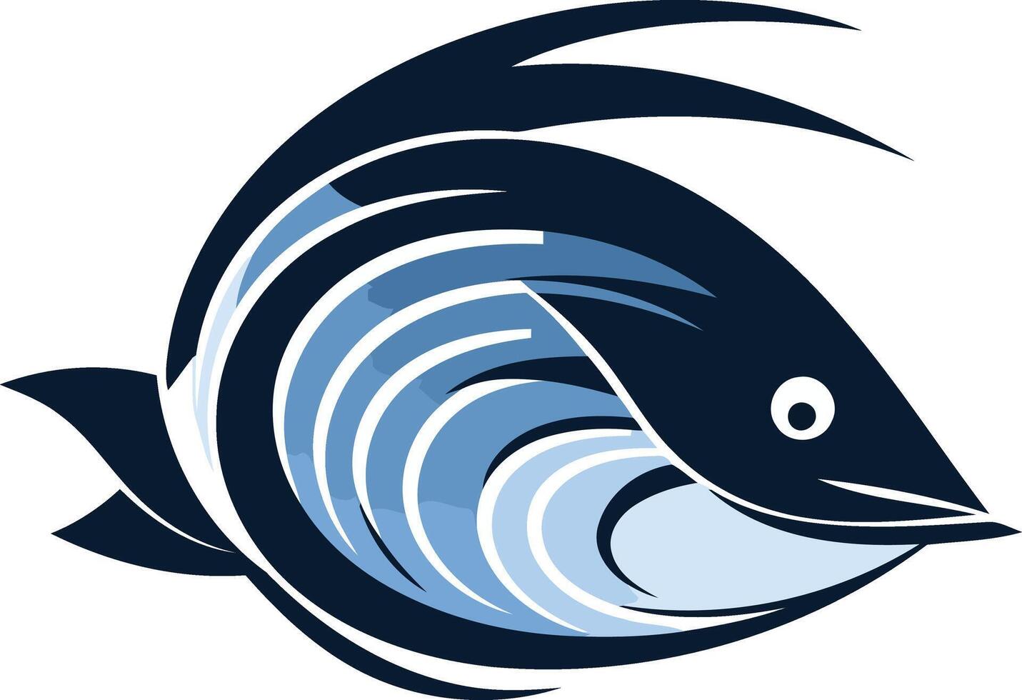 Abstract Blue Fish Illustration vector