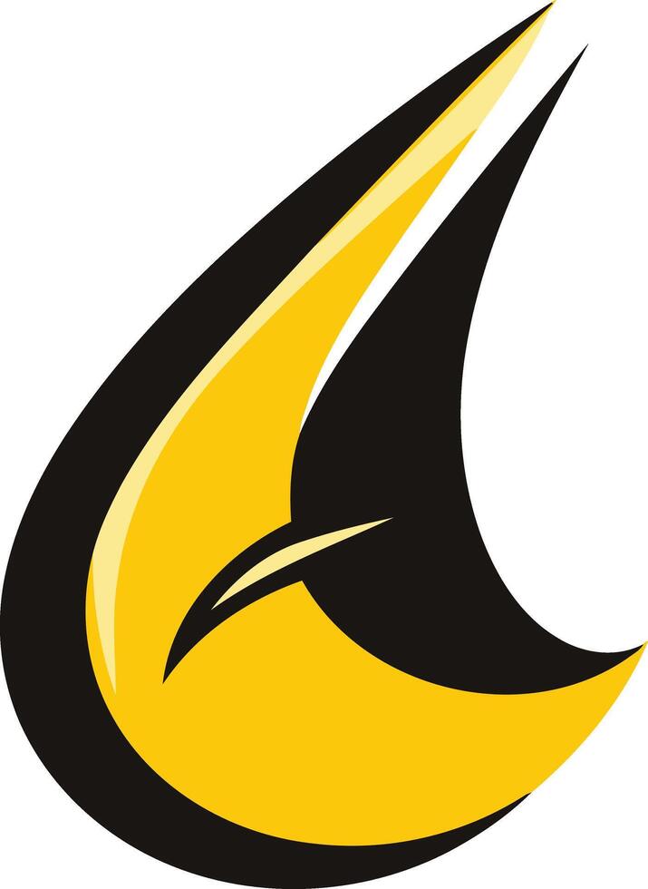 Abstract Yellow and Black Droplet Logo vector
