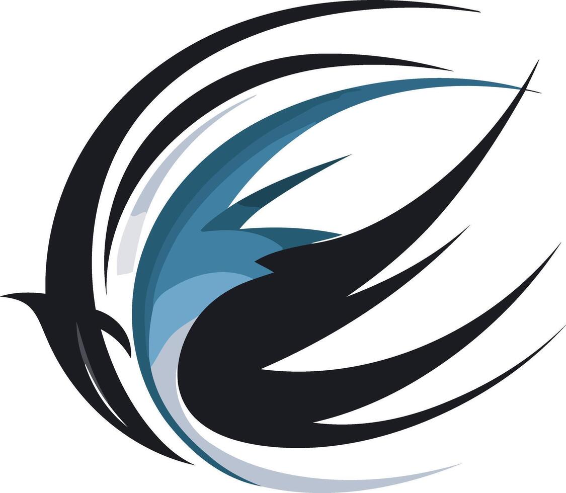 Abstract Swirling Design with Blue and Black vector