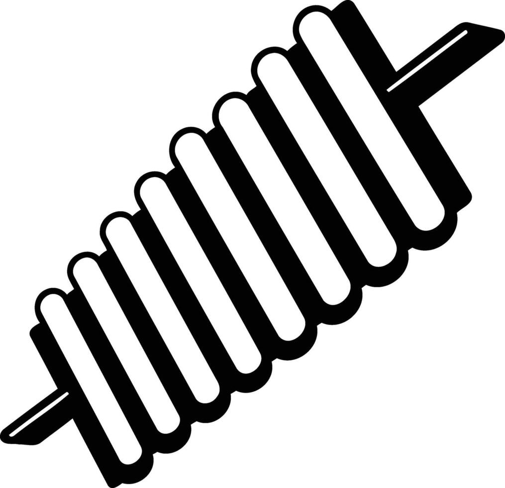 Simple black and white element illustration of a spiral on a stick vector