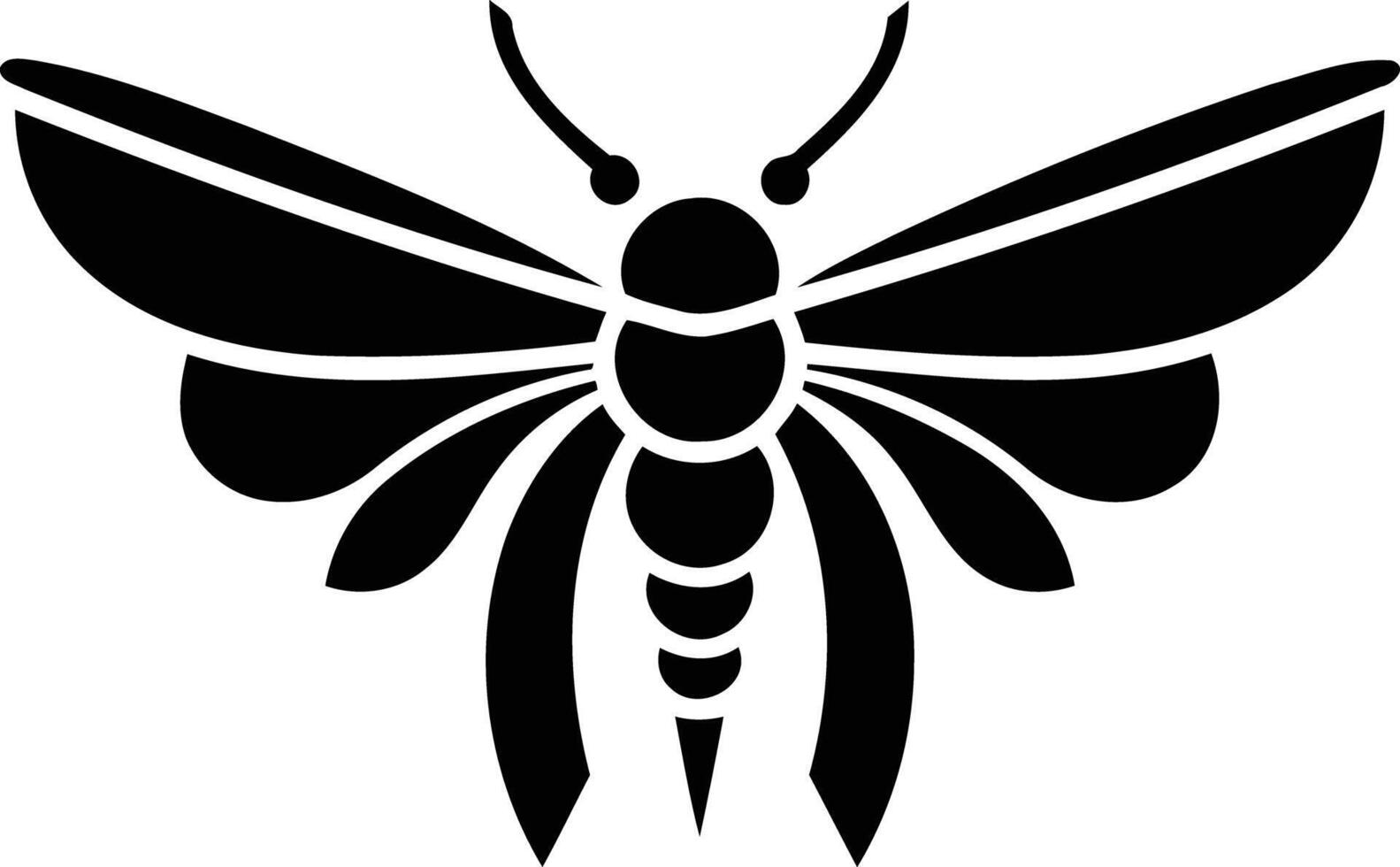 Simple and elegant silhouette of a moth in black vector