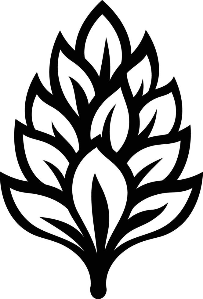 Elegant black and white floral logo design featuring a stylized flower vector