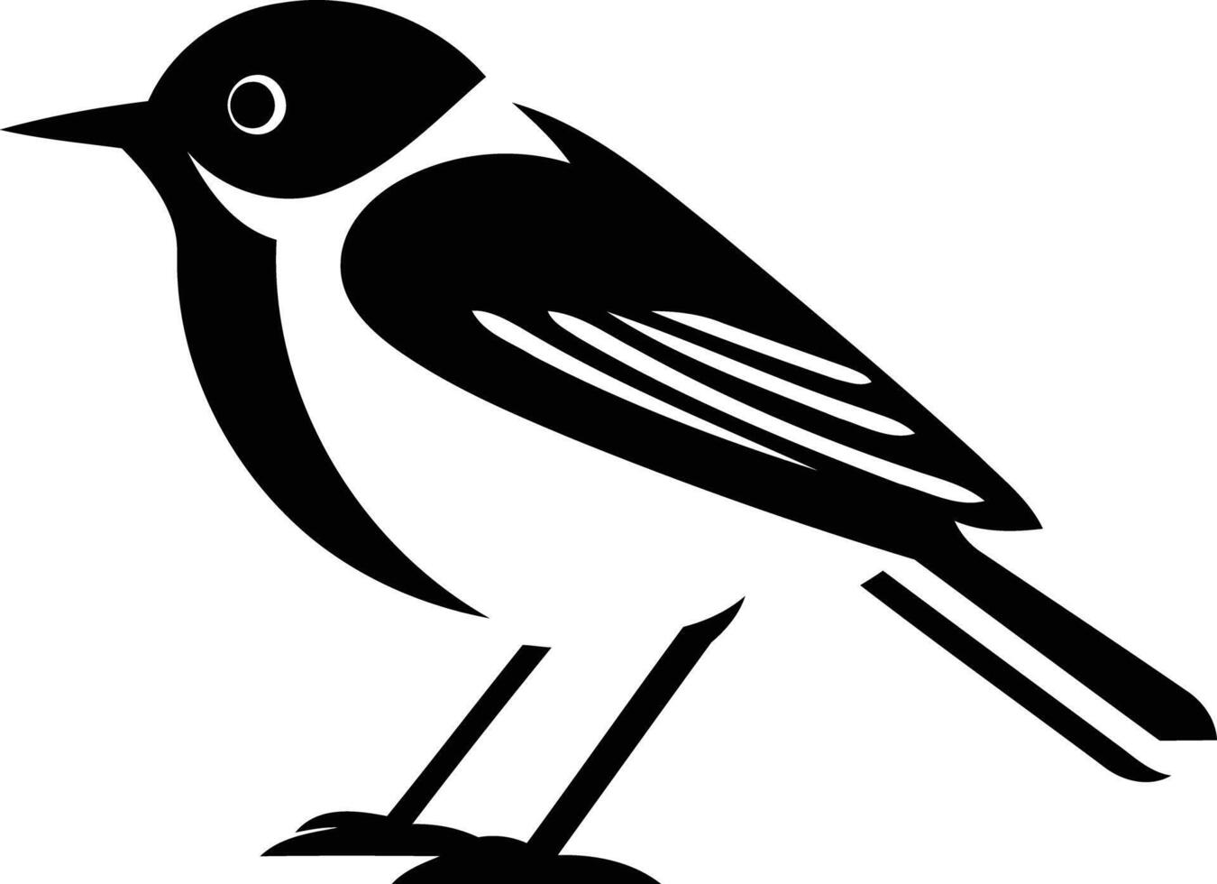 Simple and stylish black and white silhouette of a bird vector
