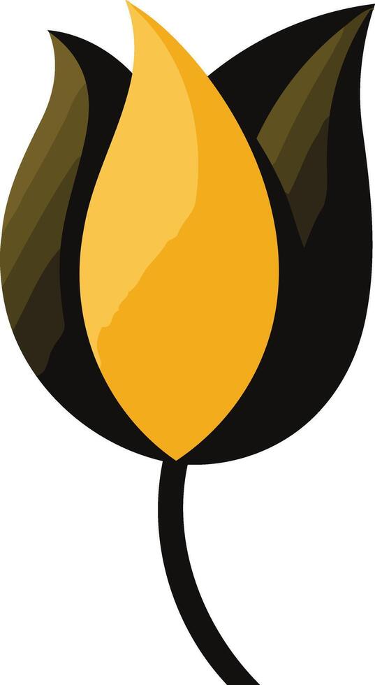 Simple Yellow Tulip Illustration vector