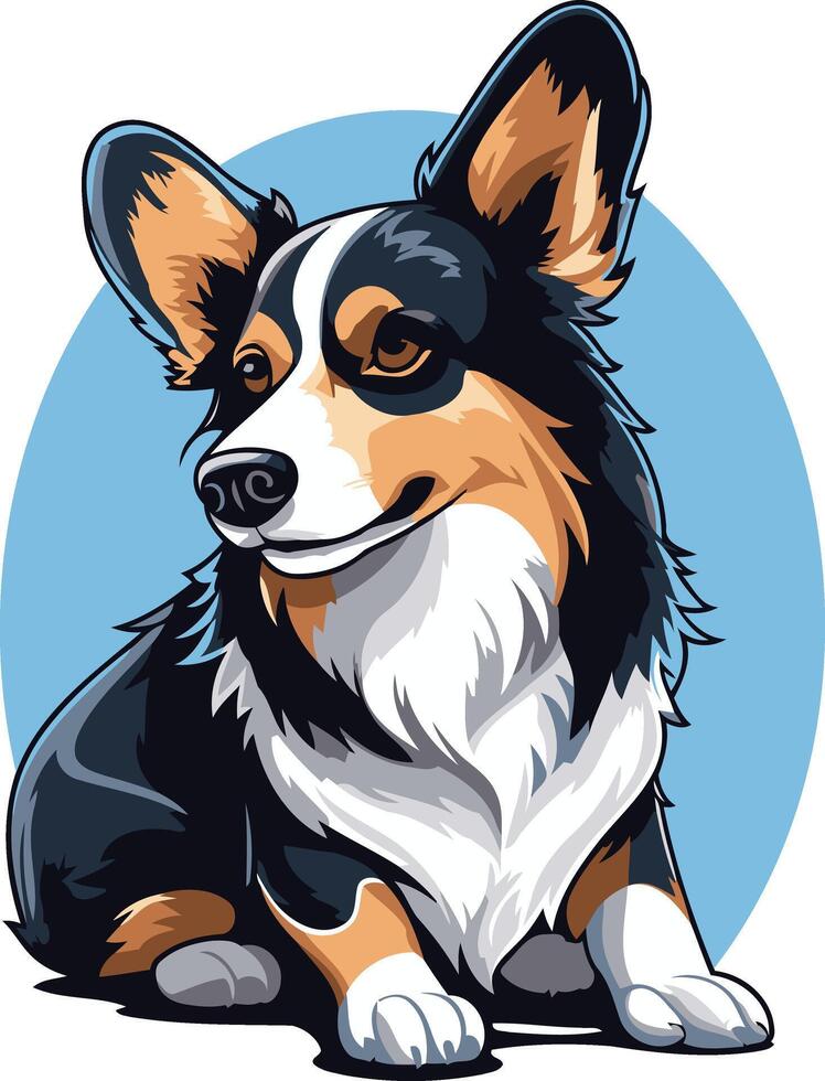 Corgi Cartoon Illustration vector