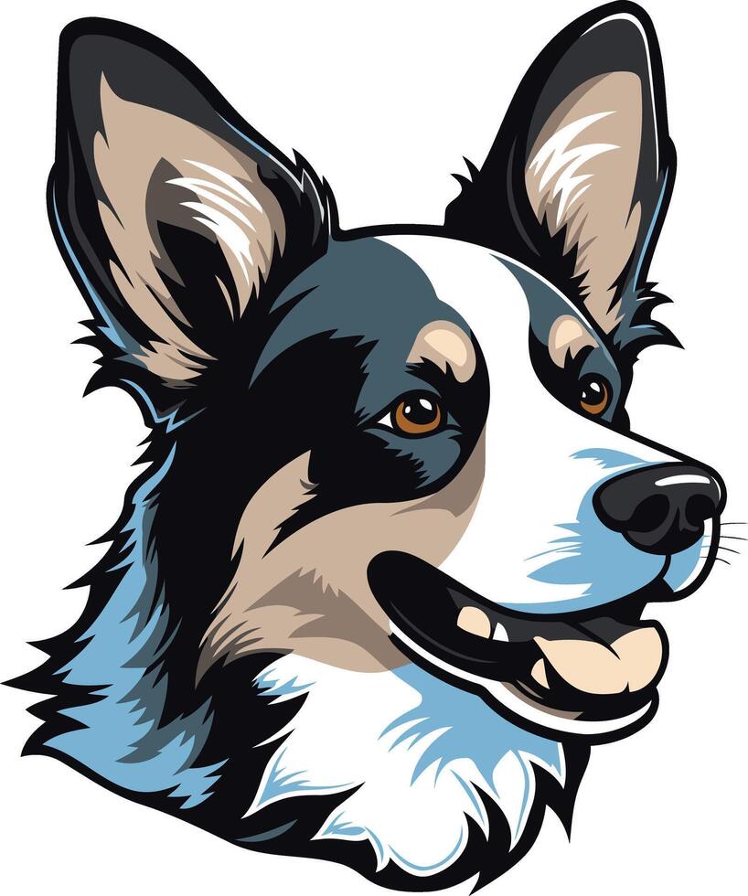 Smiling Border Collie Dog Portrait vector