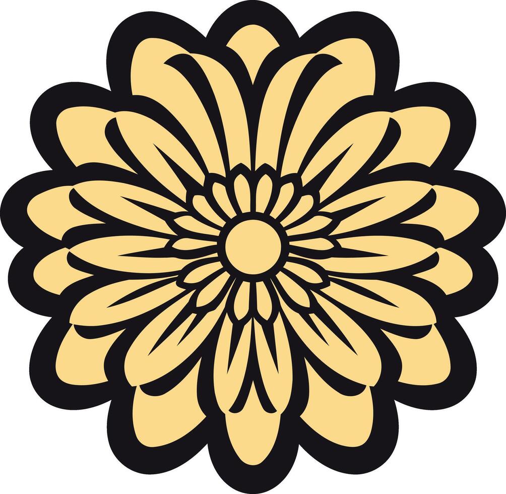 Stylized Yellow Flower Illustration vector