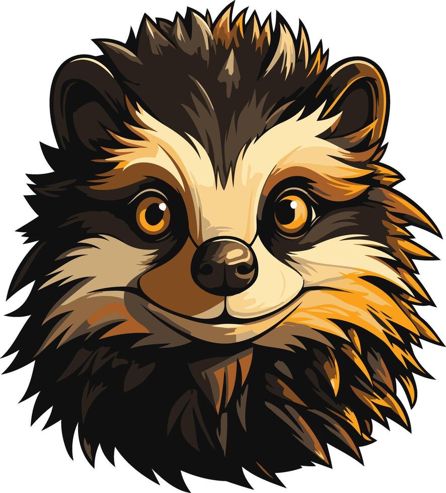 Smiling Raccoon Portrait Illustration vector