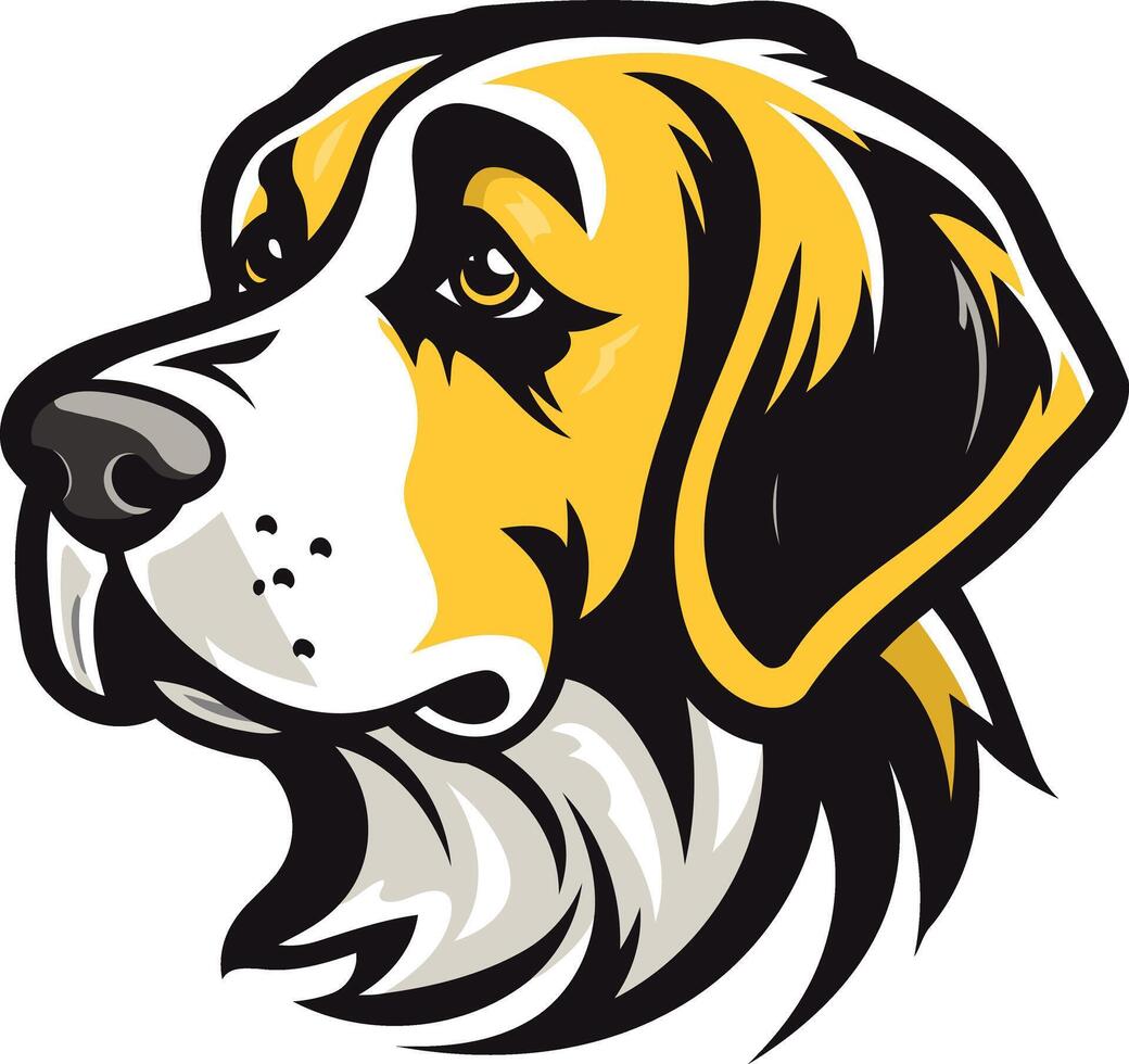 Headshot of a Yellow and White Dog vector