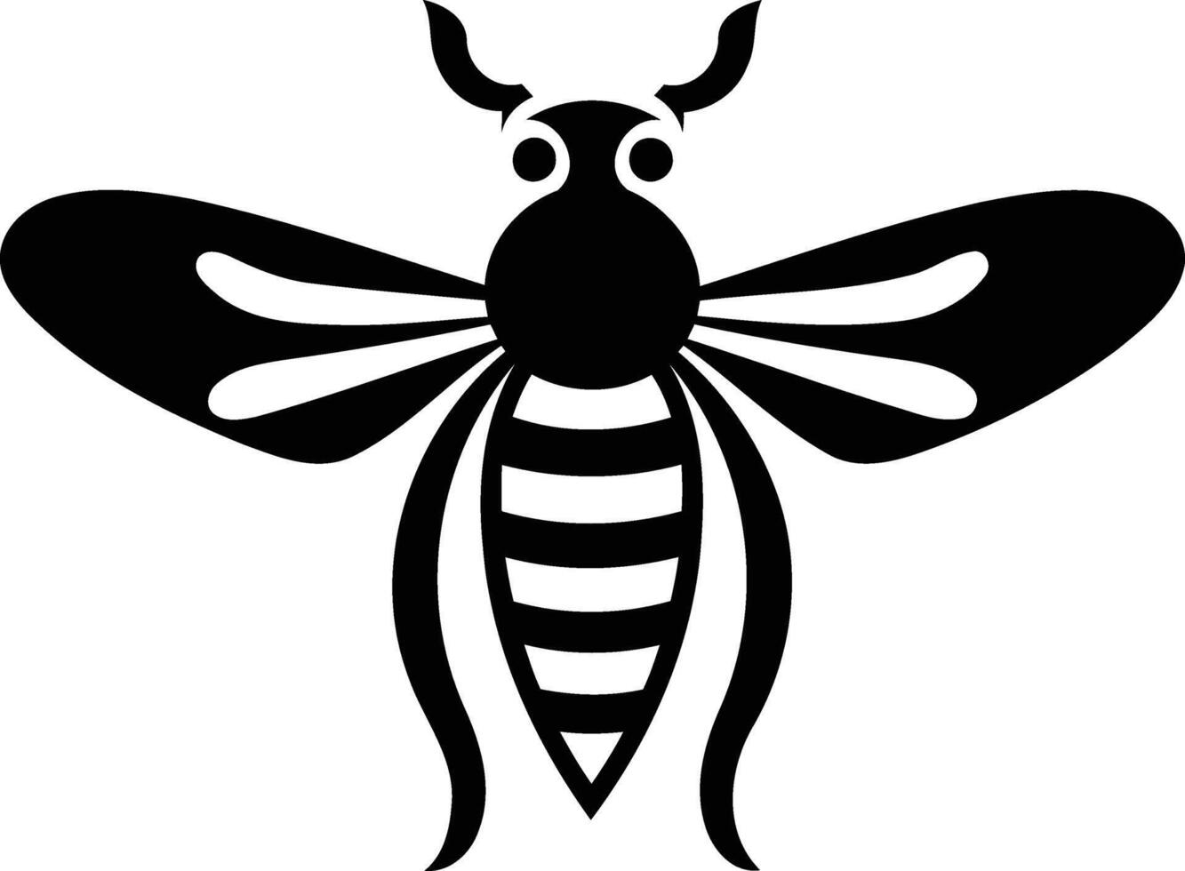 Simple and stylish black and white bee silhouette, perfect for tattoo design, logos, and branding vector