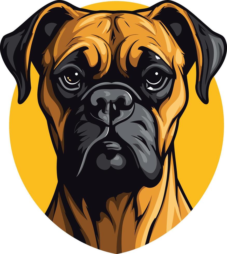 Portrait of a Boxer Dog vector