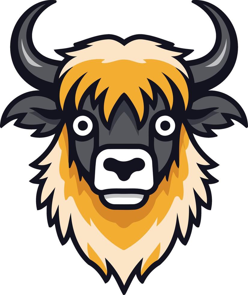 Smiling Yak with Big Eyes vector