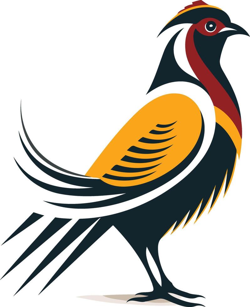 Stylized Illustration of a Golden Pheasant vector