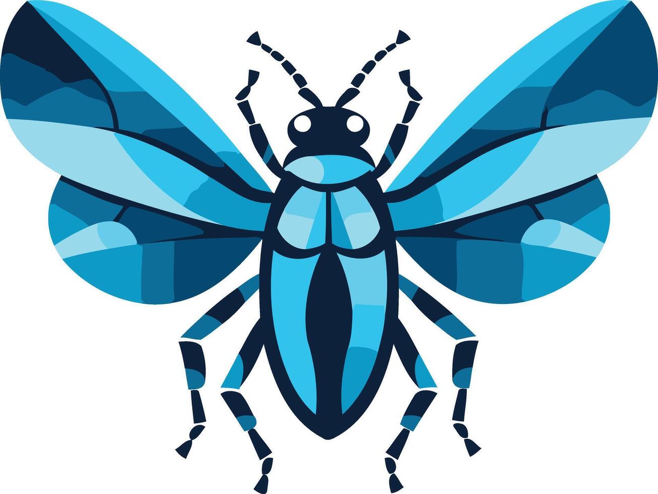 Abstract Blue Beetle with Geometric Pattern vector
