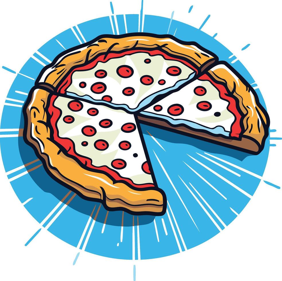 Delicious Pizza with a Slice Removed vector