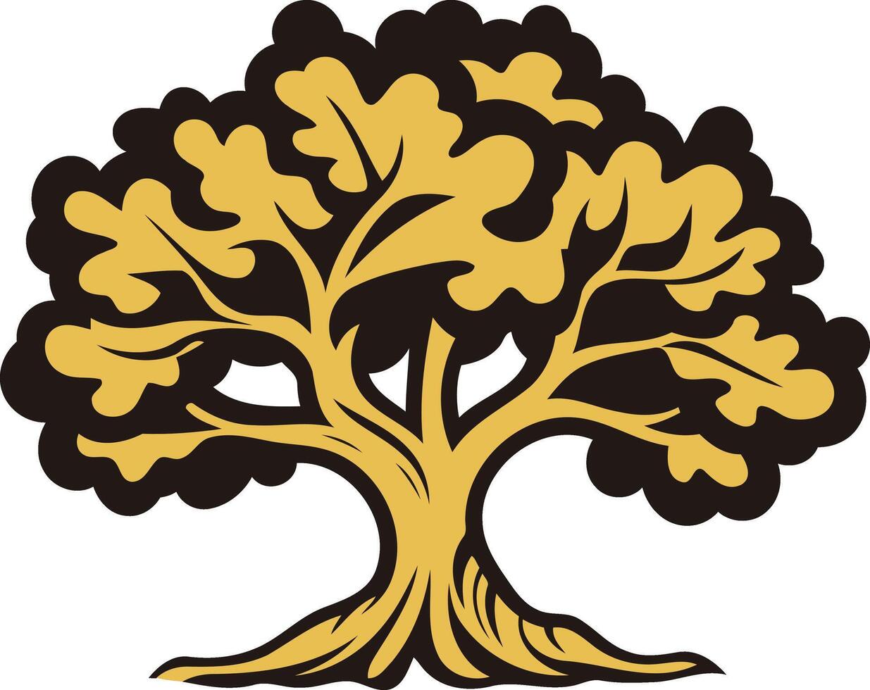 Golden Oak Tree Illustration vector