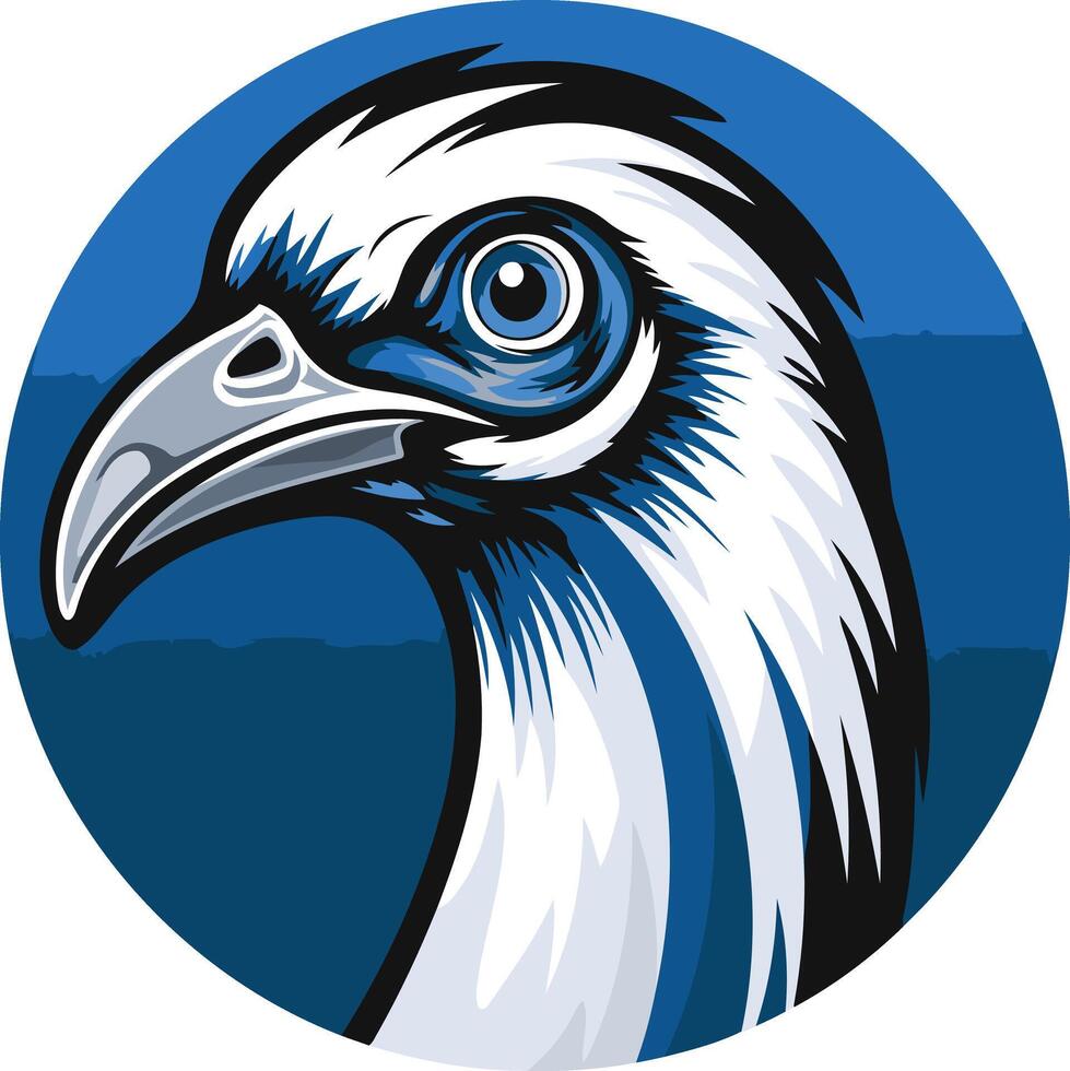 Blue Eyed Bird Mascot Head vector