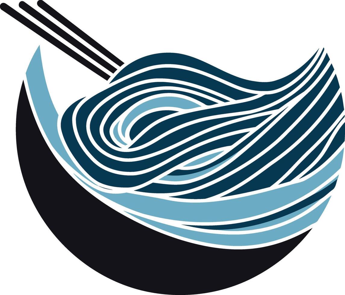 Abstract Illustration of Noodles in a Bowl vector
