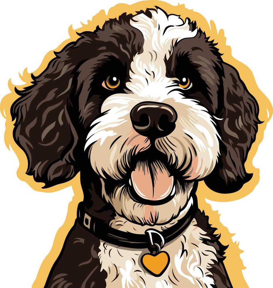 Portrait of a Happy Dog vector