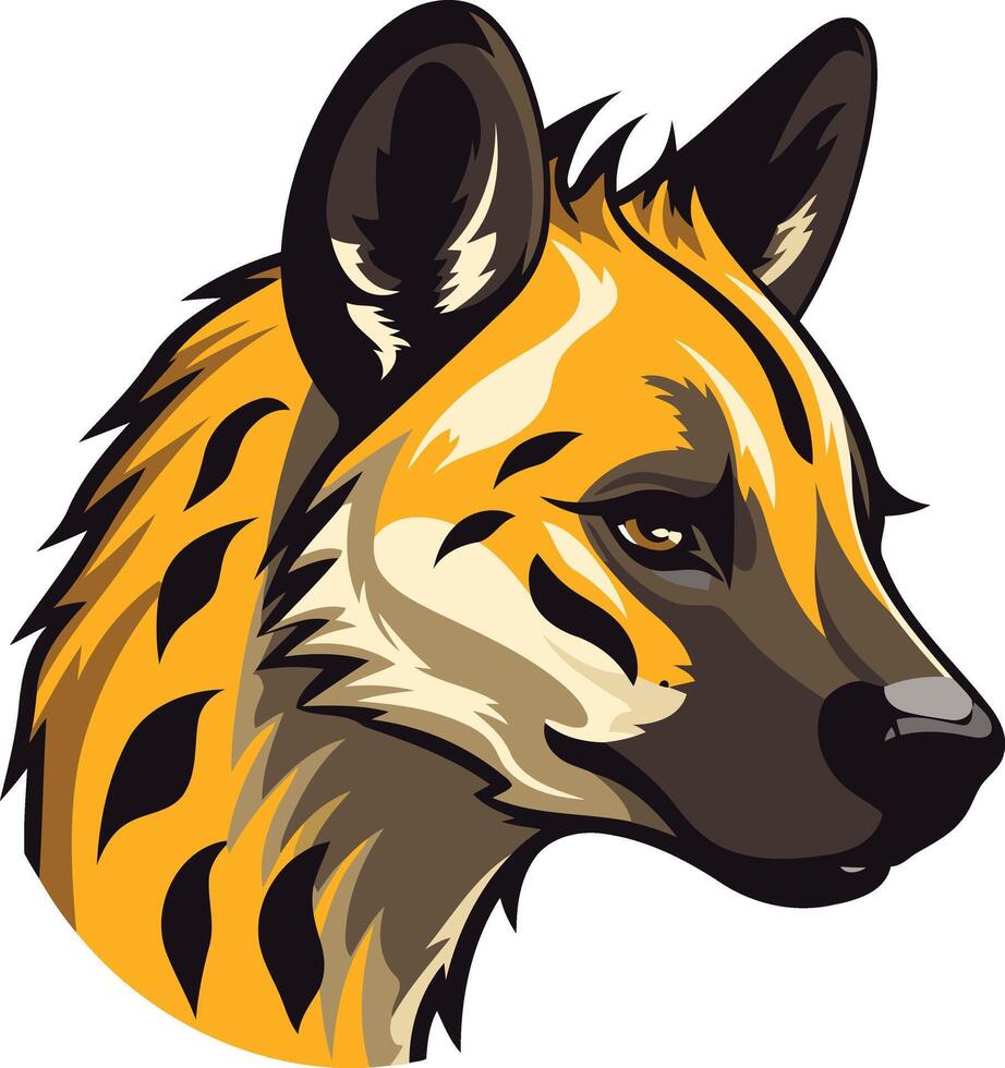 Headshot of a Wild Dog vector
